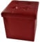 Casatessile Ecopelle Pouf Einfarbigbehälter Big 50x50x50 cm. Puf Reposapiés Container Grande XXL - Bordeaux