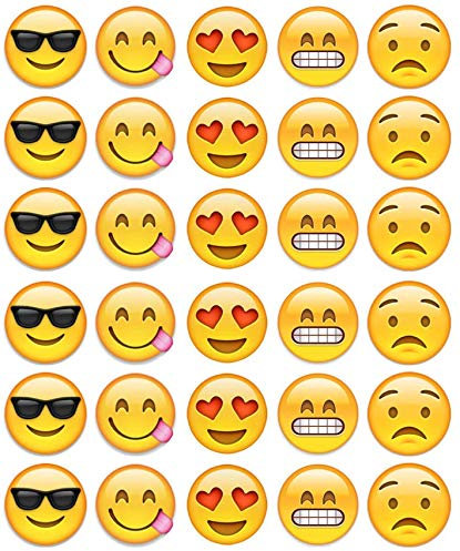 Ronnies-Bakery-Company Cupcake-Topper mit Emoji-Gesichtern, 30 essbare Oblatenpapier Aufsätze, Feen-Motiv, für Geburtstagskuchen