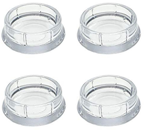 Enkotrade 4 Stück Möbeluntersetzer Rund transparent, Ø 60 mm, Möbelschutz aus hochwertigem Kunststoff (Polystyrol), Möbelgleiter, Stuhlgleiter, Bodenschoner