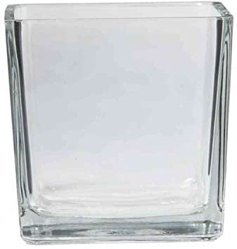 INNA-Glas Pflanztopf LEVI, Würfel - viereckig, klar, 14x14x14cm - Glas Blumentopf - Übertopf