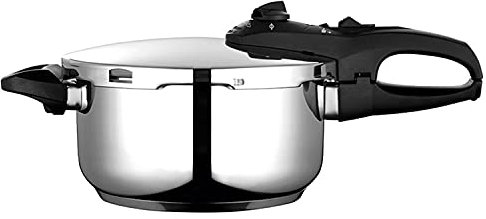 Fagor Duo - Olla Express Rápida 4L, Acero Inoxidable 18/10, Todo Tipo de Cocinas, INDUCCIÓN, 2 niveles de presión, 5 Sistemas de Seguridad