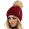 FURTALK Wintermütze warme Strickmütze Damen Mütze mit Kunstpelz Bommel