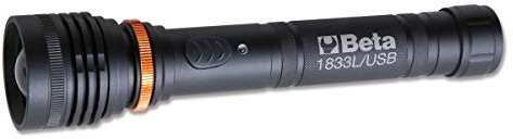 Beta 1833 L/USB - Torcia led ricaricabile ad alta luminosità in robusto alluminio anodizzato, fino a 1200 lumen