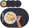 C100AE Set di 8 Tovagliette Americane Lavabili Tovagliette Americana Rotonda Resistenti al Calore,Antiscivolo e Antimacchia Tovagliette e Sottobicchieri per Posate Cucina Ristorante Hotel(34x34 cm)