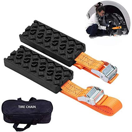 Reifen-Traktionsgerät für Schnee, Schlamm und Sand - Anti-Rutsch-Reifenblöcke Notfall-Schnee Schlamm Sand Reifenkettenriemen Traktionsgerät
