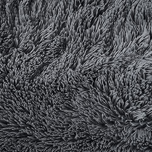 novely® SHADY - Kuscheliger Plüschstoff - Ultraweicher Zottelplüsch - Flauschiger Hochfloor und Langhaar - Pflegeleichte Meterware 1 lfm Farbe: 02 Grau