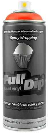 AutoFullCar Full Dip Spray Fluor 400 ml | Vinyle liquide Aérosol Peinture Voiture Moto Vélo Jante (Rouge Fluor)