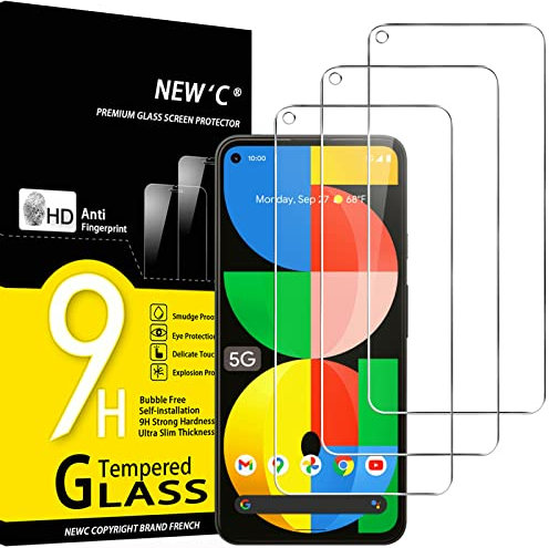 NEW'C 3 Stück für Google Pixel 5a 5G für Panzerglas, Frei von Kratzern, 9H Härte, HD Displayschutzfolie, 0.33mm Ultra-klar, Ultrabeständig