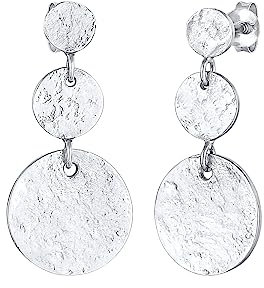 Elli Ohrringe Damen Ohrhänger Retro Plättchen Vintage Organic in 925 Sterling Silber Vergoldet