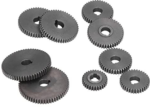9Pcs Metal Gear Set Mini Drehmaschine Zerspanungsmaschine Zahnräder Drehmaschine Zahnräder Metallaustausch Zahnräder Ersatzteile 2xT60 2xT50 1xT45 2xT40 1xT35 1xT30