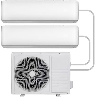 electriQ iQool Multi‑Split 2×12,000 BTU Smart Wall Heat Pump AC – 2‑Zone Inverter System, A++/A+ Efficiency, Wi‑Fi/Voice, “I Feel” Sensor, Sleep Mode – Includes 5 m Pipe & Cable Kit, 5‑Year Warranty
