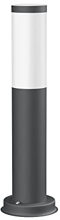 ledscom.de Pollerleuchte PORU für außen, IP44, 39cm, anthrazit, inkl. Smart Home RGBW E27 LED Lampe, 892lm