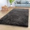 TT Home Teppich Wohnzimmer Hochflor Langflor Weich Soft Modernes Einfarbiges Design, Farbe: Grau Anthrazit, Größe:60x100 cm