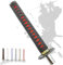 JINGLING Schaltknauf Samurai-Schwert Katana Manual Stick AT MT Car Universal Custom Schalthebelkopf mit 4 Arten von Adaptern (Schwarz und Rot, 30,8 cm)