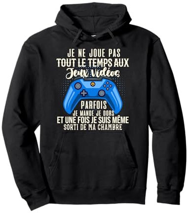 Accro Aux Jeux Vidéo Idée Cadeau Pour Ado Gamer Sweat à Capuche