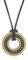 EUEAVAN Wikinger Rune Ring Anhänger Halskette Nordische Runen Älteres Futhark Vintage Choker Talisman Primitives Amulett Wikingerschmuck Männer Geschenk Punk Lederschnur (gold)