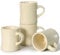 harebe Retro Coffee Cup Set of 4, 10 OZ Heavy Classic Ceramic Diner Mugs Set with Handle for Coffee, Tea, Cocoa, Milk, Latte（Cream）