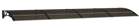 vidaXL Auvent de Porte, Marquise Solaire avec Support, Abri Protection Contre Pluie, Banne Entrée Porte Patio, Noir 400x100 cm Polycarbonate