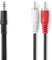 NEDIS Stereo-Audiokabel | 3.5 mm Stecker | 2x RCA Stecker | Vernickelt | 10.0 m | rund | Schwarz | Plastikbeutel
