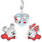 H.ZHENYUE Anhänger Charms 925 Sterling Silber Mouse Animation Series with Cubic Zirconia für Europäische Armbänder und Halskette,Schmuck Geschenk für Weihnachten,Valentinstag,Muttertag Pack 3 Damen