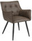 WOLTU Esszimmerstuhl, Sessel, Küchenstuhl, Polsterstuhl, Stuhl mit Armlehnen Rückenlehne, Wohnzimmerstuhl mit Kunstlederbezug, Metallbeine, für Esszimmer Küche, Dunkelbraun, BH375dbr-1