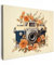 MuchoWow© Impression sur Toile Decoration Murale Peinture 70x50 cm Tableaux Decoratifs Muraux Décoration Chambre Vintage - Appareil photo - Fleurs - Beige - Orange