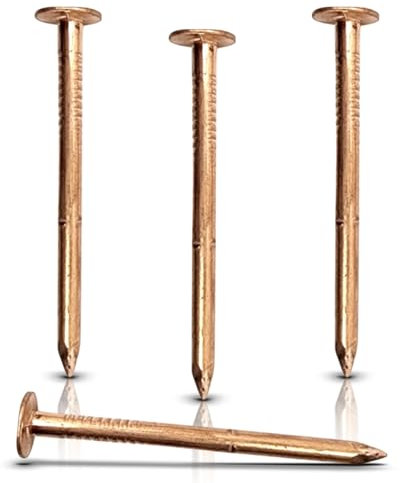 USA Made - 2 Inch Copper Nails Roofing Finish - Solid Pure Copper Slate Spikes Flashing Furniture Boat - Package Includes - Highest Quality Nails (50)