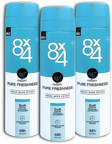 3 er Pack 8x4 Deospray N°19 Pure Freshness Deodorant 3 x 150 ml