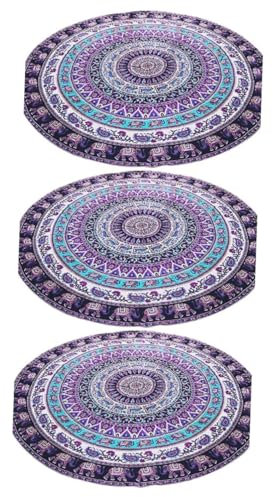 PRETYZOOM 3-teiliges Exklusives Mandala-Strandtuch Großes Rundes Handtuch Für 2 Personen Für Paare Entspannung Im Freien Heimdekoration