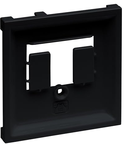 LEGRAND, SEANO Abdeckung für österreichische (TDO) und deutsche (TAE) Telefonanschlussdose, Farbe: Schwarz lackiert, 765355