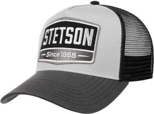 Stetson Highway Trucker Cap Snapback Baumwolle One Size Herren Sommer Winter grau-schwarz One Size