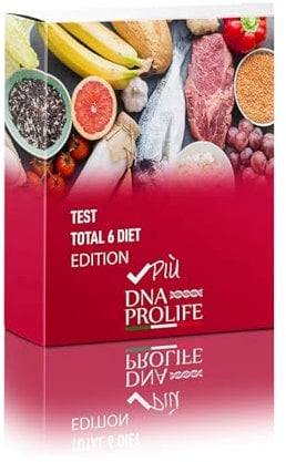 DIENNEA Prolife - Programm +Test 6 Monate - Gluten und Laktose DNA Test - Inklusive 6 Monate Programm - Genetisches Probenahmekit - Made in Italy