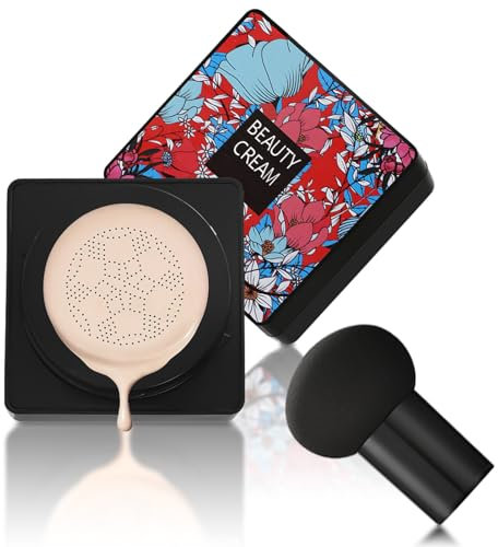 CC Cream Mushroom Head Foundation Air Cushion Foundation Cover Concealer Make-up Feuchtigkeitsspendende aufhellende Pigment Liquid Foundation Gleichmäßiger Hautton, Elfenbein