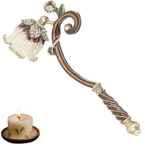 Opaltool Vintage Blume Kerzenlöscher aus Edelstahl | Dochtlöscher für Home Candle Stopper Metall Kerze Docht