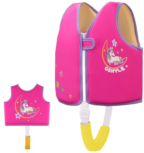 Gilet de Natation OSHYLE pour Enfants Gilet Flottant pour Tout-Petits avec Sangle de sécurité Aide à la flottabilité (M-Unicorn, S(1-3))