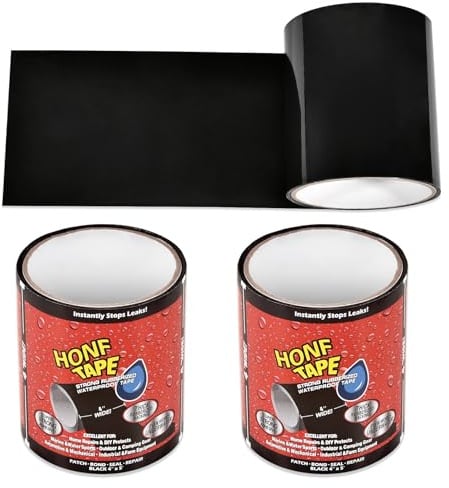 kingsea 2 Pack Self Welding Tape Black,10cm×150cm Repair Adhesive Tape for Water Pipe,Plastic,PVC,Waterproof Tape for Sealing