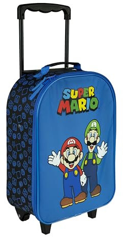 Undercover - Super Mario Kinder Trolley - geräumiges Hauptfach - idealer Reisebegleiter - verstellbare und fixierbare Teleskopstange