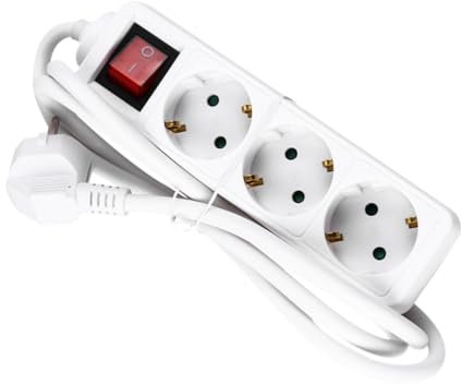 TINEASUR 3 Enchufe de Pared con Cable de extensión Wall Plug alargadera multienchufe regletas enchufes Cable alargador Adaptador de Tira de Cable de alimentación Enchufe de la UE