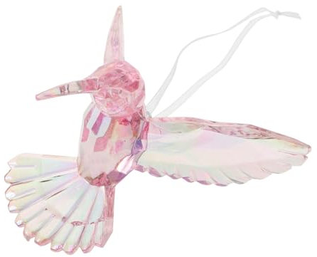 SKISUNO Deko Hängeornament Aus Acryl Schillernder Vogel Ornament Für Hochzeit Wohnzimmer Essbereich Rosa