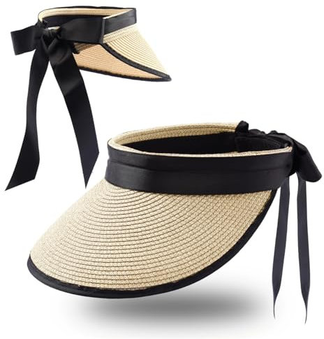 Eigso Sommer Reise Beige Schirmmütze für Frauen breite Krempe Pferdeschwanz Kappe für Outdoor