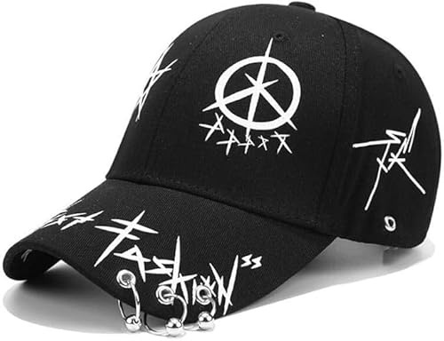 Stylische Hip-Hop Graffiti Baseball Caps für Herren und Damen – Verstellbare Schiebermütze in Weiß & Schwarz