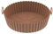 AirFryer - Olla reutilizable de silicona de 17,5 cm, fácil de limpiar, bandeja de horno Ninja con forro redondo, placa de pizza, parrilla, sartén, accesorios para freidora de aire (marrón-17,5 cm)