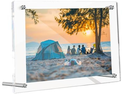 HETOOSHI Cadre photo en acrylique - Sans cadre - Double face - Transparent - Convient pour cartes postales - Images précieuses - Pour mariage - 1 lot, 20,8 cm x 15,7 cm