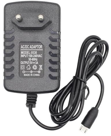 1 adaptador de corriente CA/CC micro USB de 5 V y 3 A, cargador de la UE.