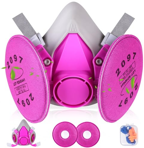 vvuvnem Respirator Mask with Filters, Reusable Respirator Mask for Chemical, Painting, Epoxy Resin, Woodworking