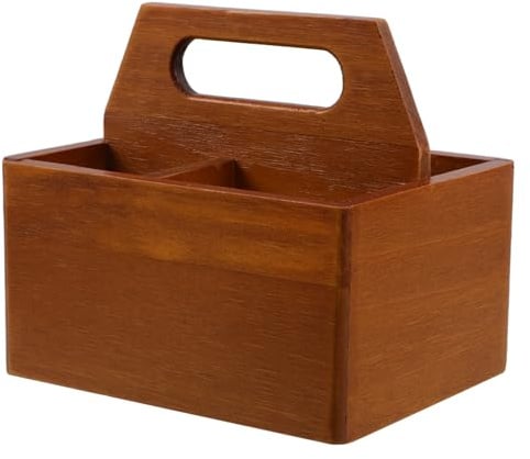 Scatola Porta Oggetti da Scrivania in Legno Naturale Portatile | Scomparti Multipli, Struttura Stabile, Finitura Vintage Naturale, Bordi Lisci senza Spigoli