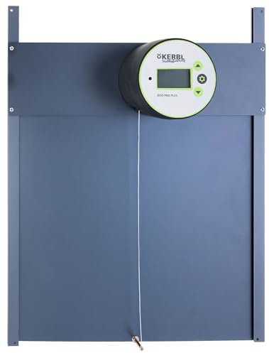 Kerbl Hobbyfarming Automatische Hühnertür Duo Pro Plus, Hühnerklappe, Kunststoff/Aluminium, Größe L, 56x44cm, Tageslicht- und Zeitsteuerung, Selbstverriegelung, 70532
