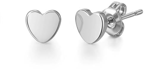Philip Jones Silver Plated Heart Stud Earrings