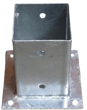 Aufschraubhülse 121x121 mm aus Stahl feuerverzinkt für Pfosten 120x120 mm