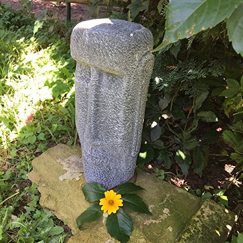 Antikas - Gartendekoration Steinfiguren Köpfe Osterinseln Kopf Stele - frostfeste Figuren